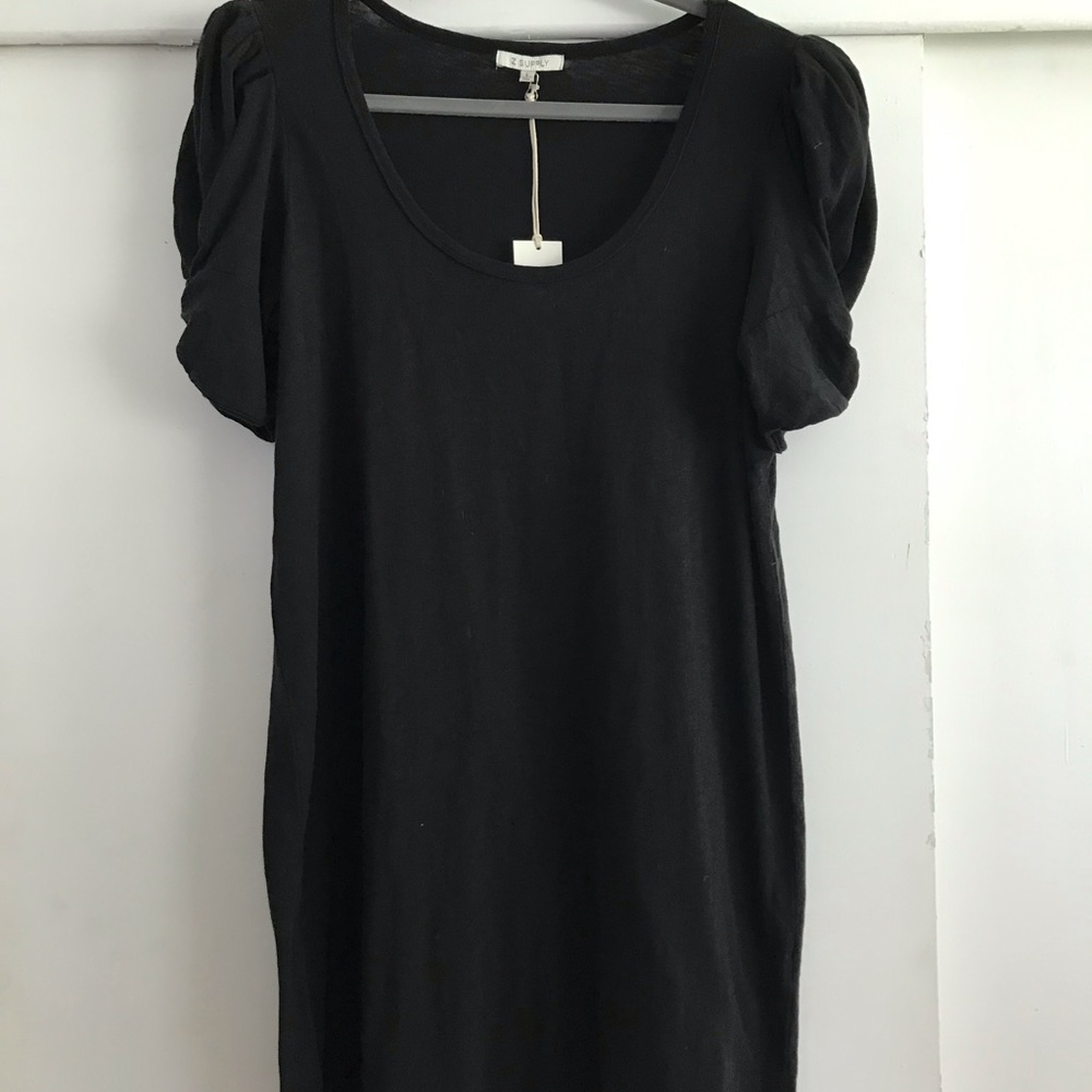 Z Supply Black Dress with Bowed Sleeve